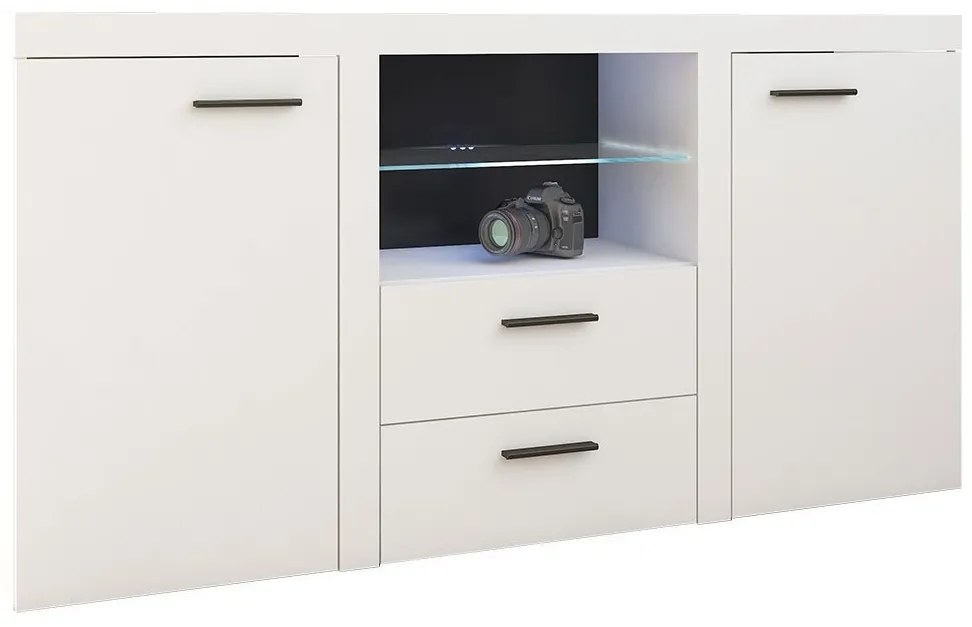 Comodă combinată Rokara (Alb) (iluminat LED). 1053859