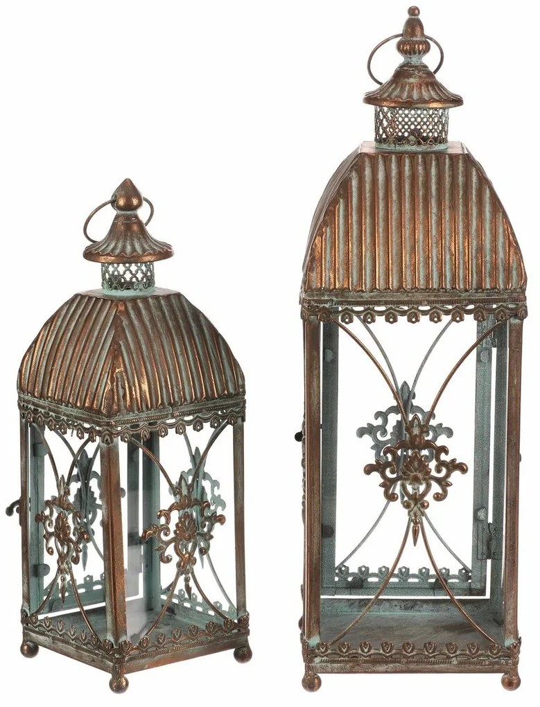 Set de felinare metalice Romance, 2 buc., cupru