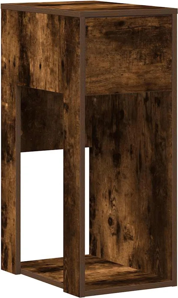 vidaXL Suport turn pentru computer cu sertar Stejar afumat 30x44x74 cm