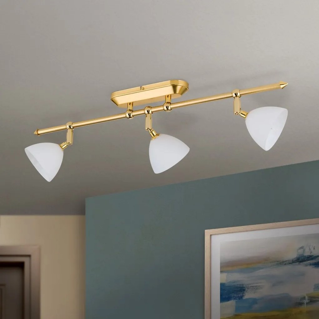 Lustra cu 3 spoturi design modern OPALDESIGN, auriu mat