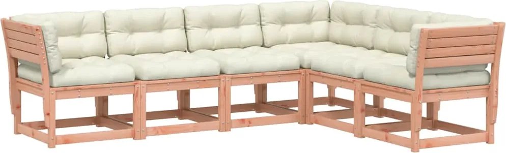 vidaXL Set canapele de grădină cu perne, 6 piese, lemn masiv Douglas