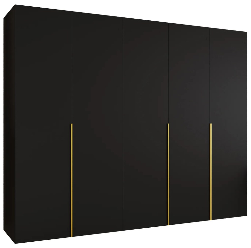 Dulap de haine 250 cm Alice 1 (Negru + Auriu). 1126131