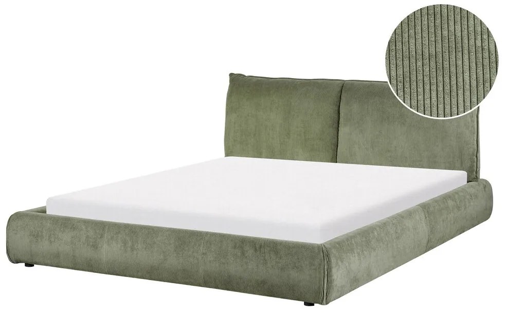 Pat matrimonial 160 cm Vetiver (verde) (cu somieră). 1076463