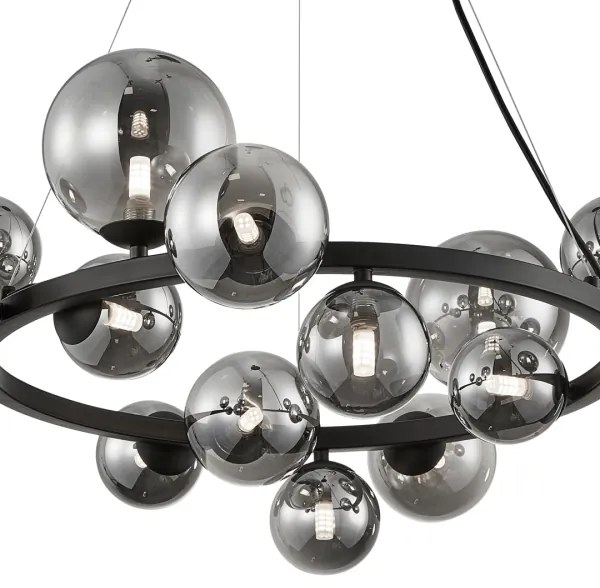 Lustră pe cablu MILA 14xG9/9W/230V negru/gri