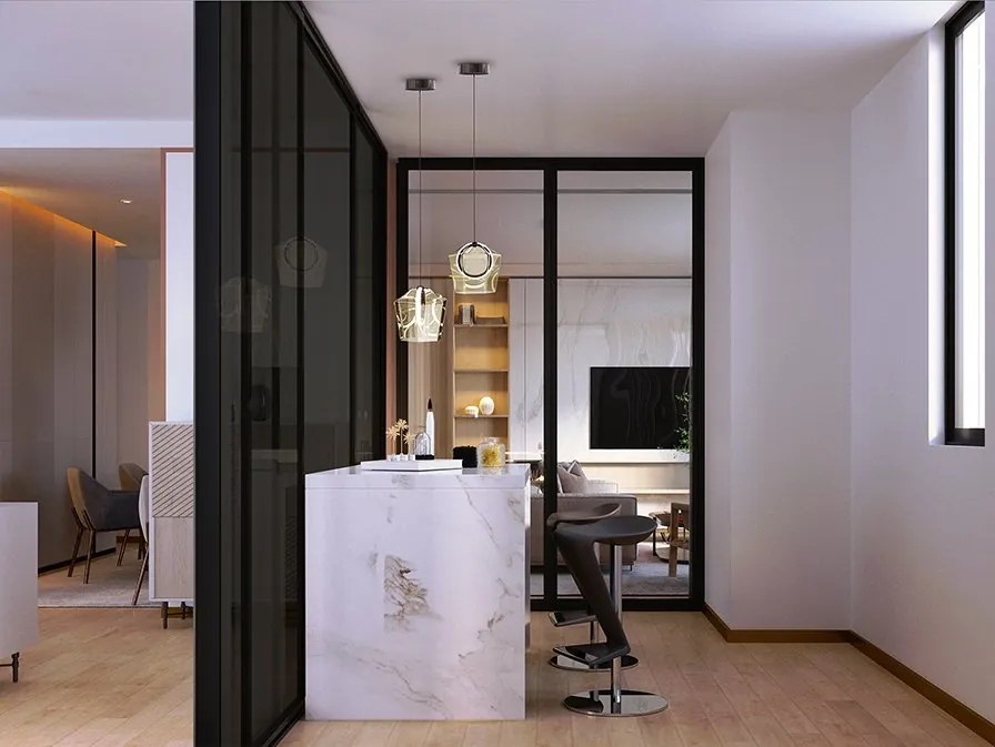 Pendul LED modern design decorativ Ingrid 1L champagne