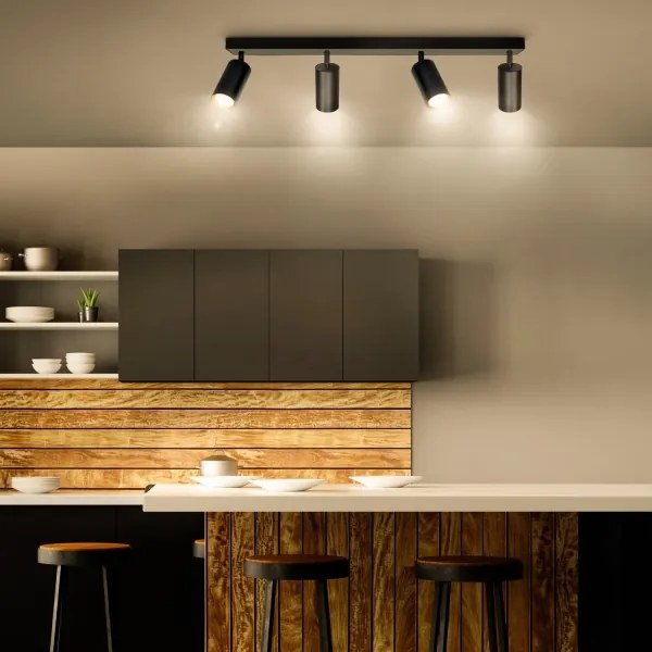 Brilagi - Spot LED RGBW reglabil SELE 4xGU10/6W/230V negru/auriu