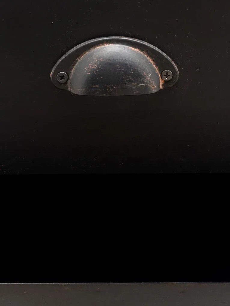 Dulap din metal si sticla, cu 5 sertare, aspect vintage, Draw