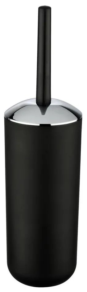 Perie WC WENKO BRASIL 10x37 cm negru/crom lucios - 21210100