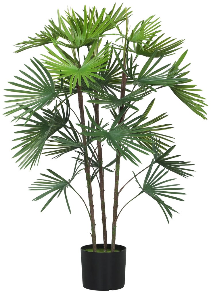 HOMCOM Plantă artificială de 90 cm din plastic verde cu ghiveci de Ø16.5x13.5 cm | Aosom Romania