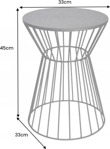 Masuta auxiliara design unicat Variation 45cm, negru