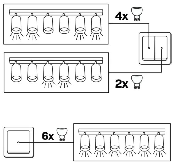 Spot BAMBOO 6xGU10/10W/230V negru