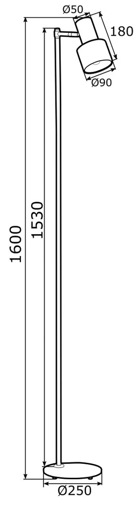 Lampadar / Lampa de podea design minimalist DORIA alb/alama