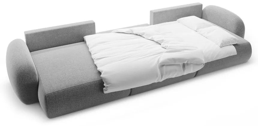 Colțar gri deschis extensibil/cu spațiu de depozitare cu tapițerie din chenille (în formă de "U") Tonale – Cosmopolitan Design