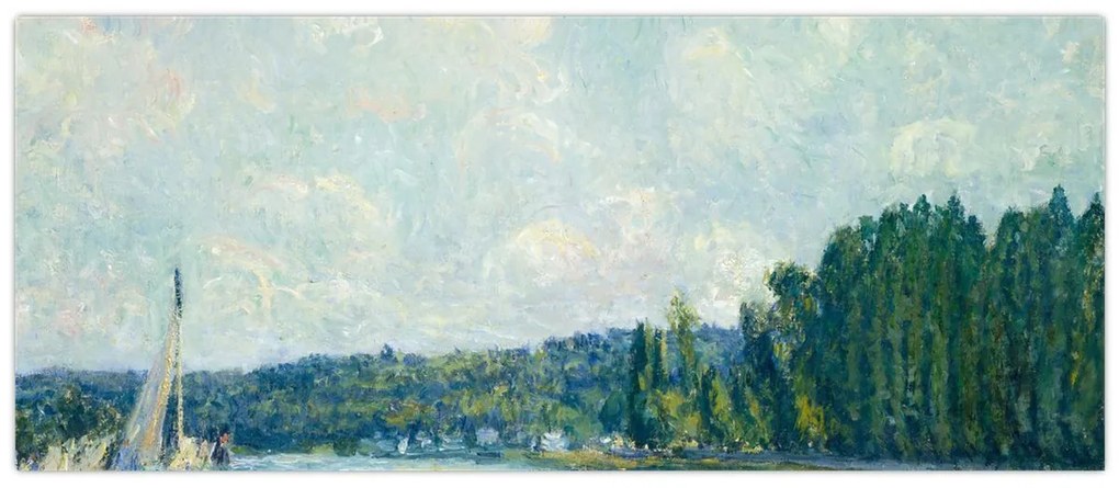 Tablou - Alfred Sisley, The Banks of the Oise, reproducere (120x50 cm)