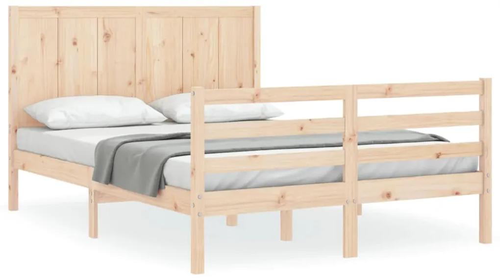 3194506 vidaXL Cadru de pat cu tăblie, 140x200 cm, lemn masiv