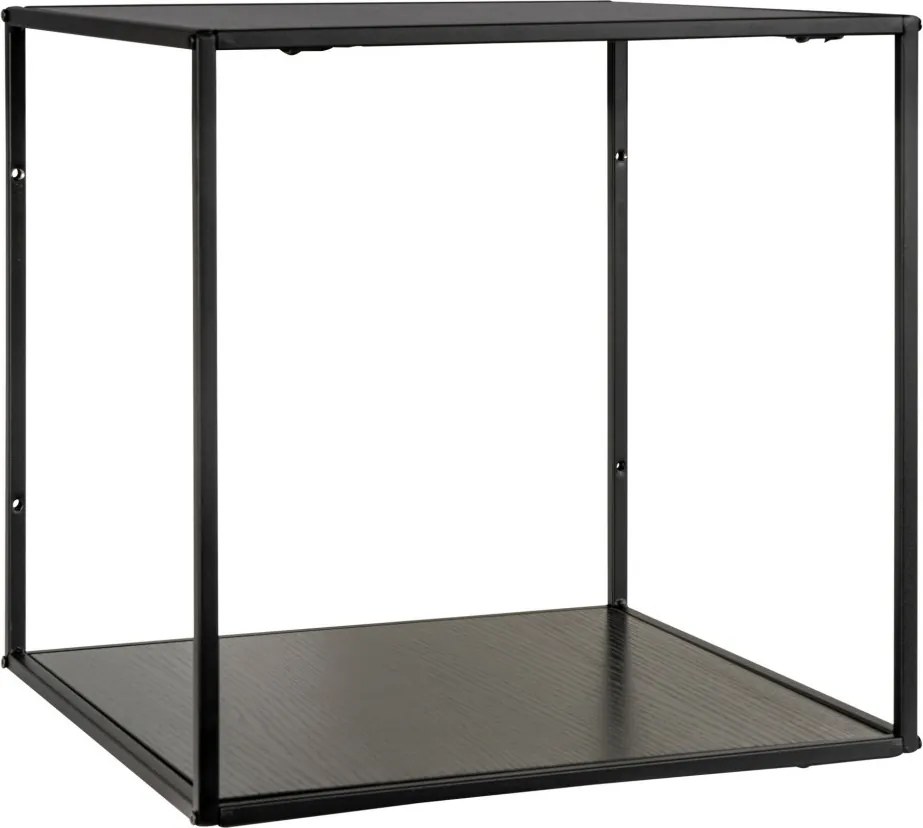 Raft de perete Vita, negru, cadru negru 36x36x36 cm