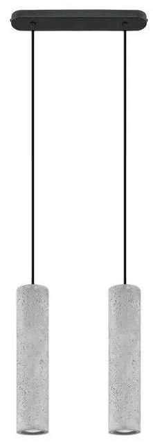 Sollux SL.0654 - Lustr LUVO 2xGU10/40W/230V beton/negru pe cablu