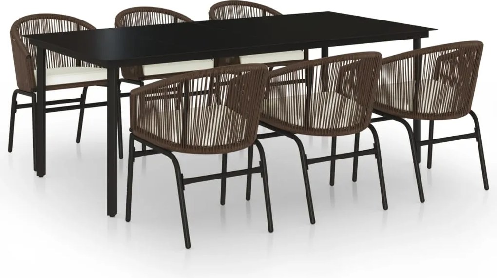 vidaXL Set de mobilier pentru grădină, 7 piese, maro