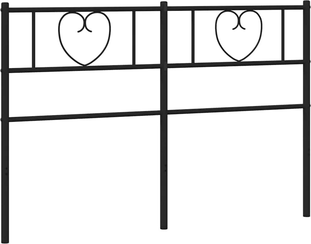 vidaXL Tăblie de pat de schimb metalică, negru, 120 cm