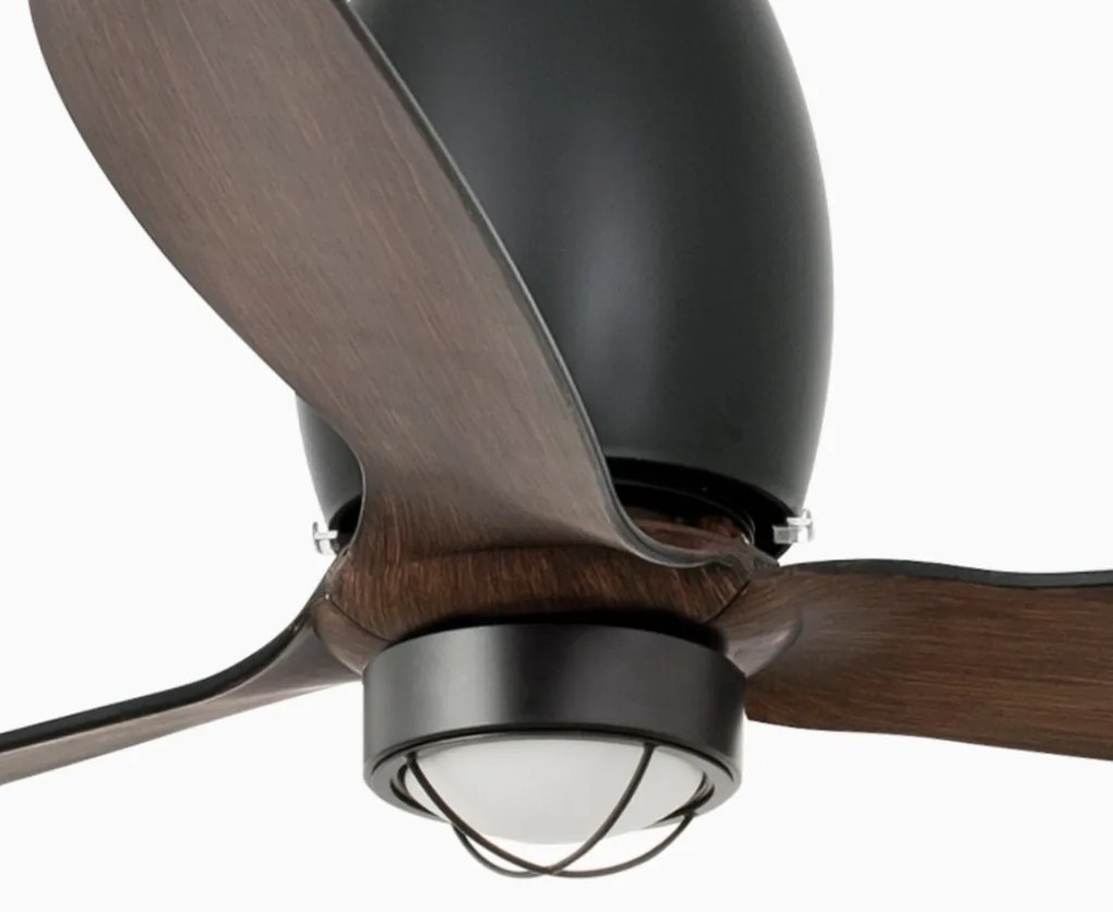 Lustra cu Ventilator si telecomanda ETERFAN M LED negru mat/nuc