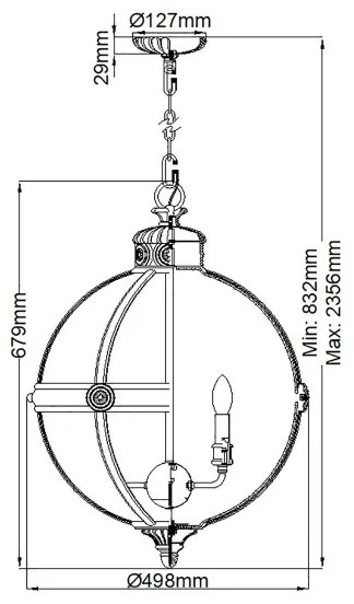 Lustră pe lanț Feiss FE-ADAMS-4P-BB ADAMS 4xE14/60W/230V auriu