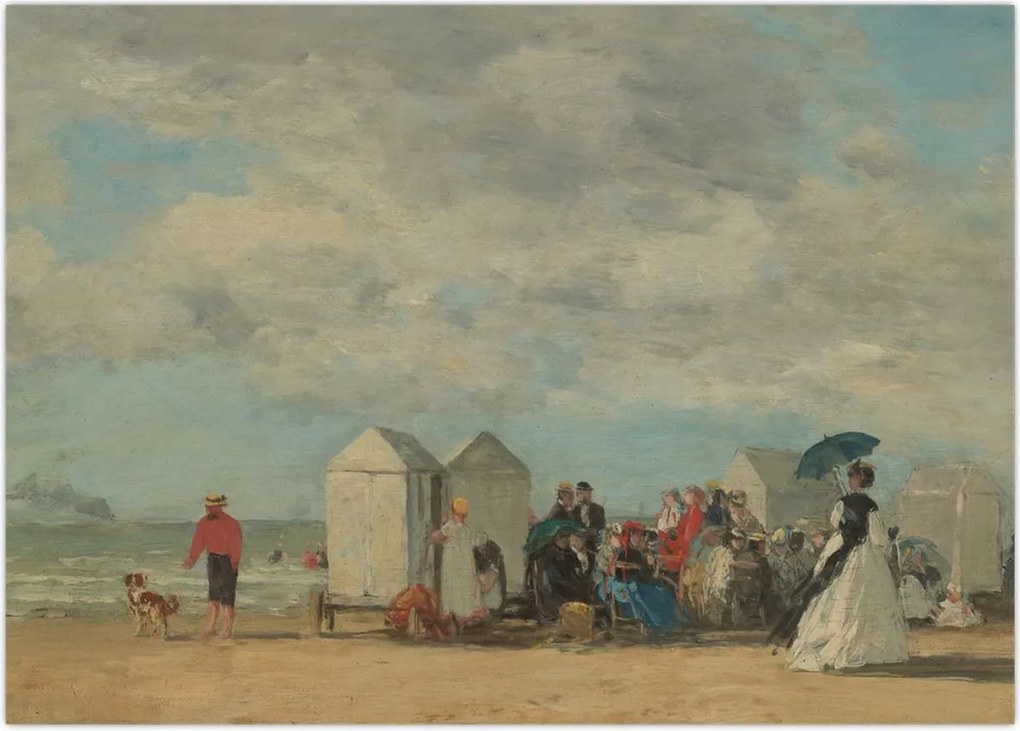 Tablou - Eugène Boudin, Beach Scene, reproducere (70x50 cm)
