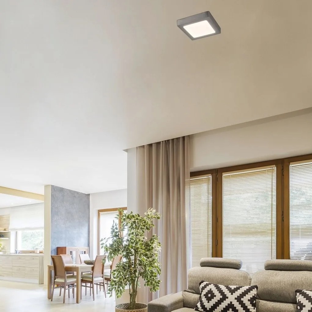 Plafoniera LED design modern Lois crom satin 17x17cm