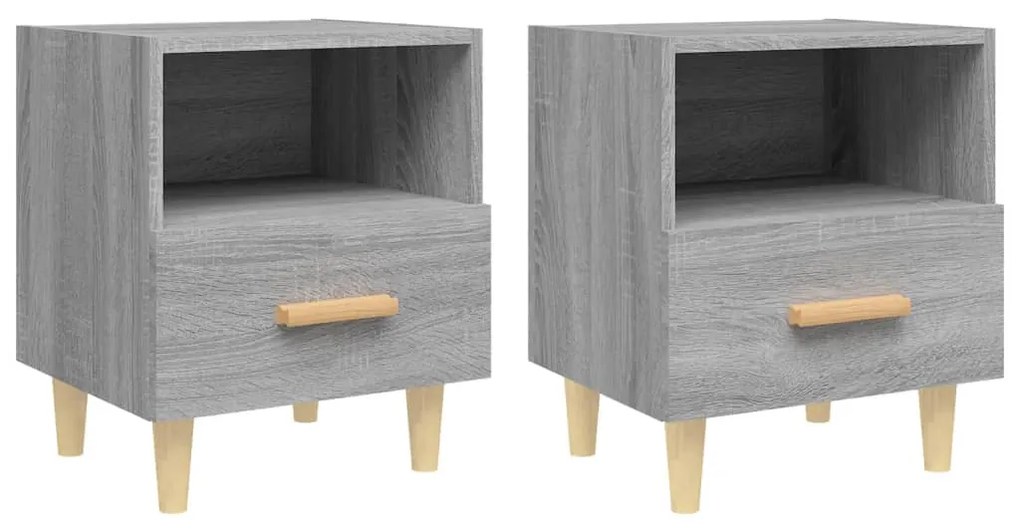 817300 vidaXL Noptiere, 2 buc., gri sonoma, 40x35x47 cm