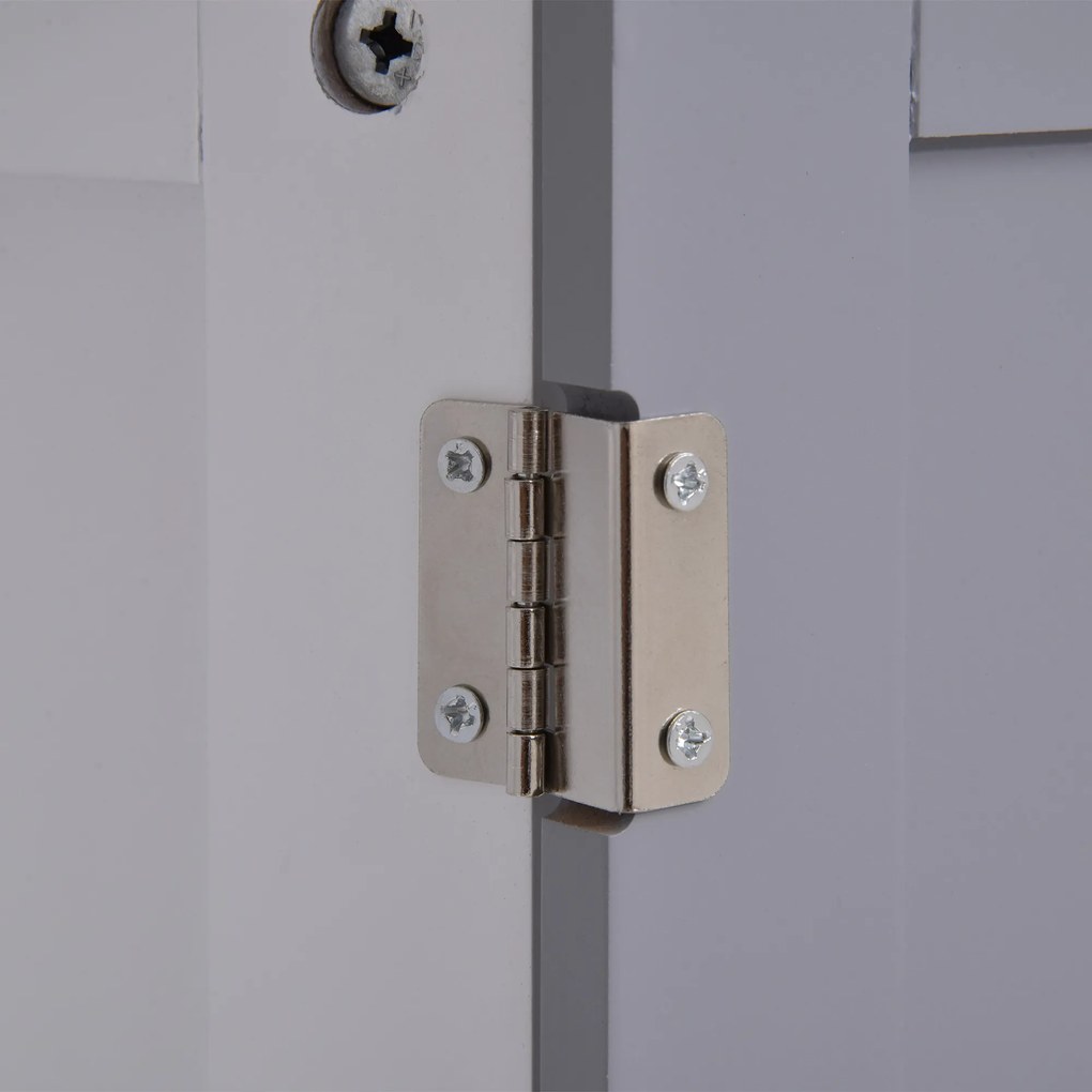Kleankin Dulap Sub Chiuvetă Baie U-Shape 2 Uși Etajeră Reglabilă MDF Alb Gri 60x30x60cm | Aosom Romania
