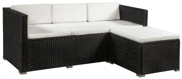 Juskys Set ratan de gradina Punta Cana L - perne negre/crem