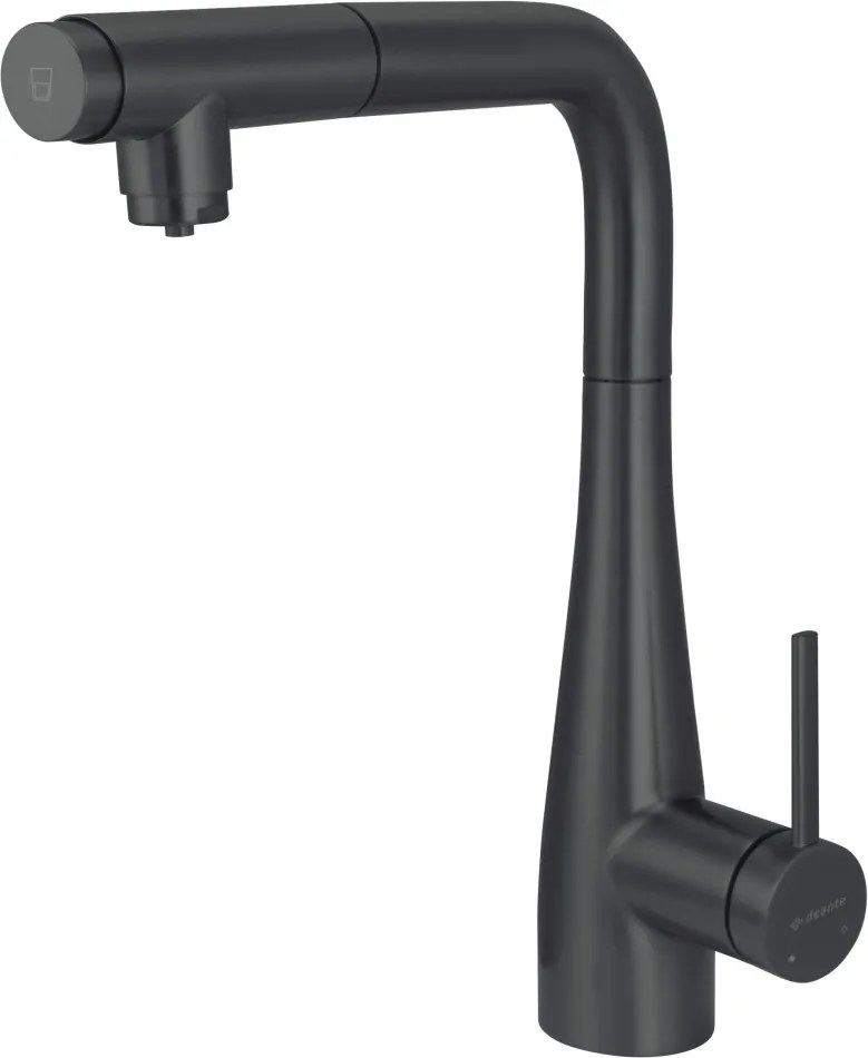 🚰 Baterie bucătărie ERIDAN, cu racord filtru de apă & pipă extractibilă, finisaj nero – Cod BRE_N75M