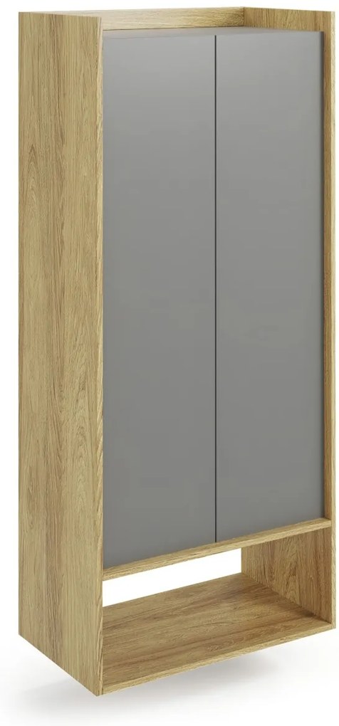 Dulap modular Mobius 2D natur/gri – H179 cm