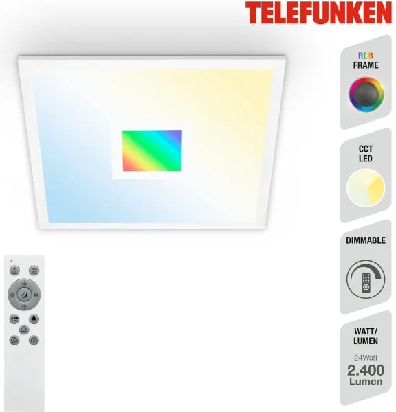 Plafonieră LED RGBW Telefunken 319106TF LED/24W/230V + telecomandă