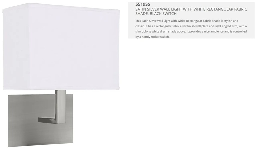 Aplica perete moderna Wall argintiu satin 5519SS SRT