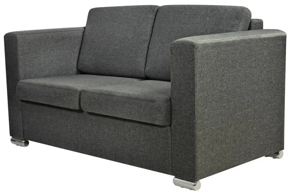 243583 vidaXL Canapea cu 2 locuri, gri închis, material textil