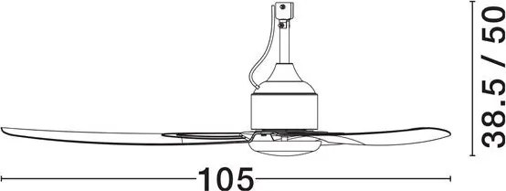 Lustra cu ventilator si telecomanda exterior IP54 BLOWY