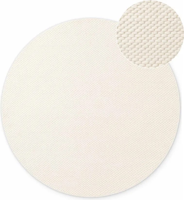 Covor crem țesut manual rotund din lână ø 160 cm Lyon Beans – Elle Decoration