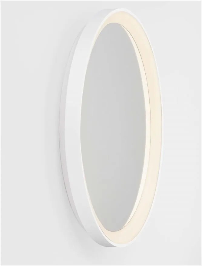 Oglinda cu iluminat LED design circular ONAR alba