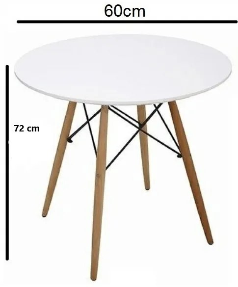 Masă rotundă ANELLO White 60 cm
