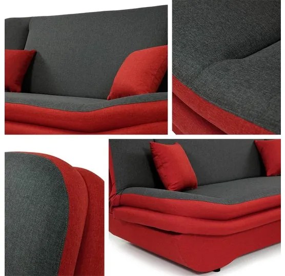 Canapea extensibilă Lehti (Gri + Negru) (cu sp. depozitare). 1105556