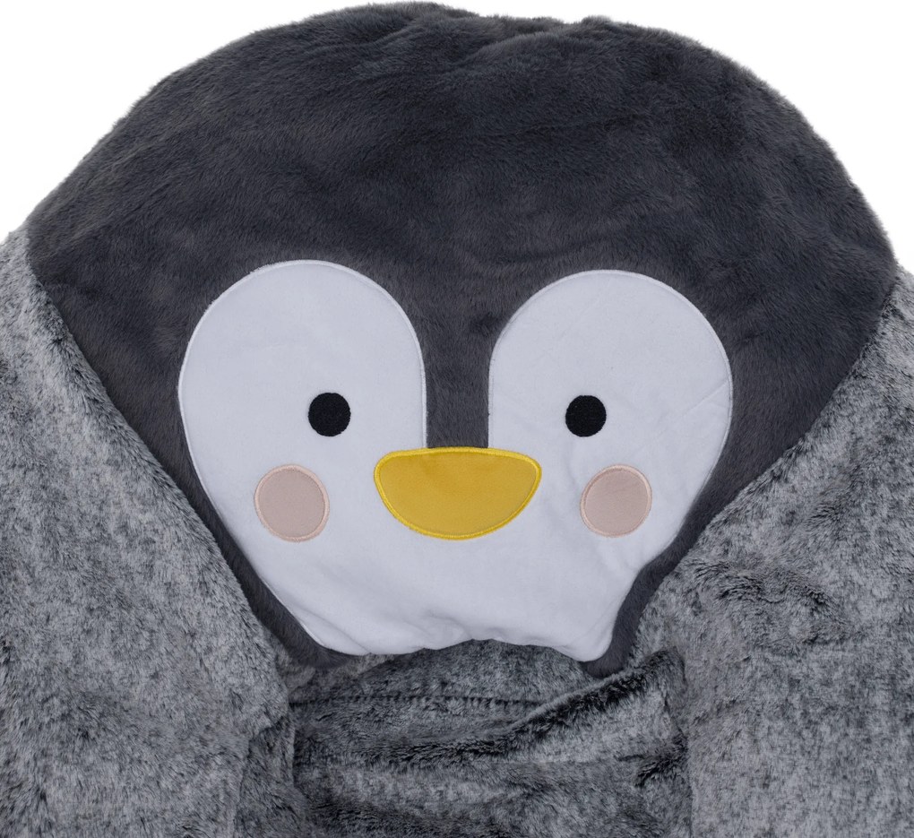 Fotoliu tip sac pinguin, gri, PINGO