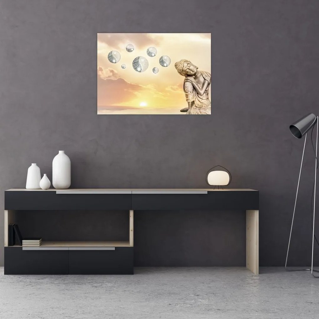 Tablou pe sticlă - Timp pentru meditații (70x50 cm)