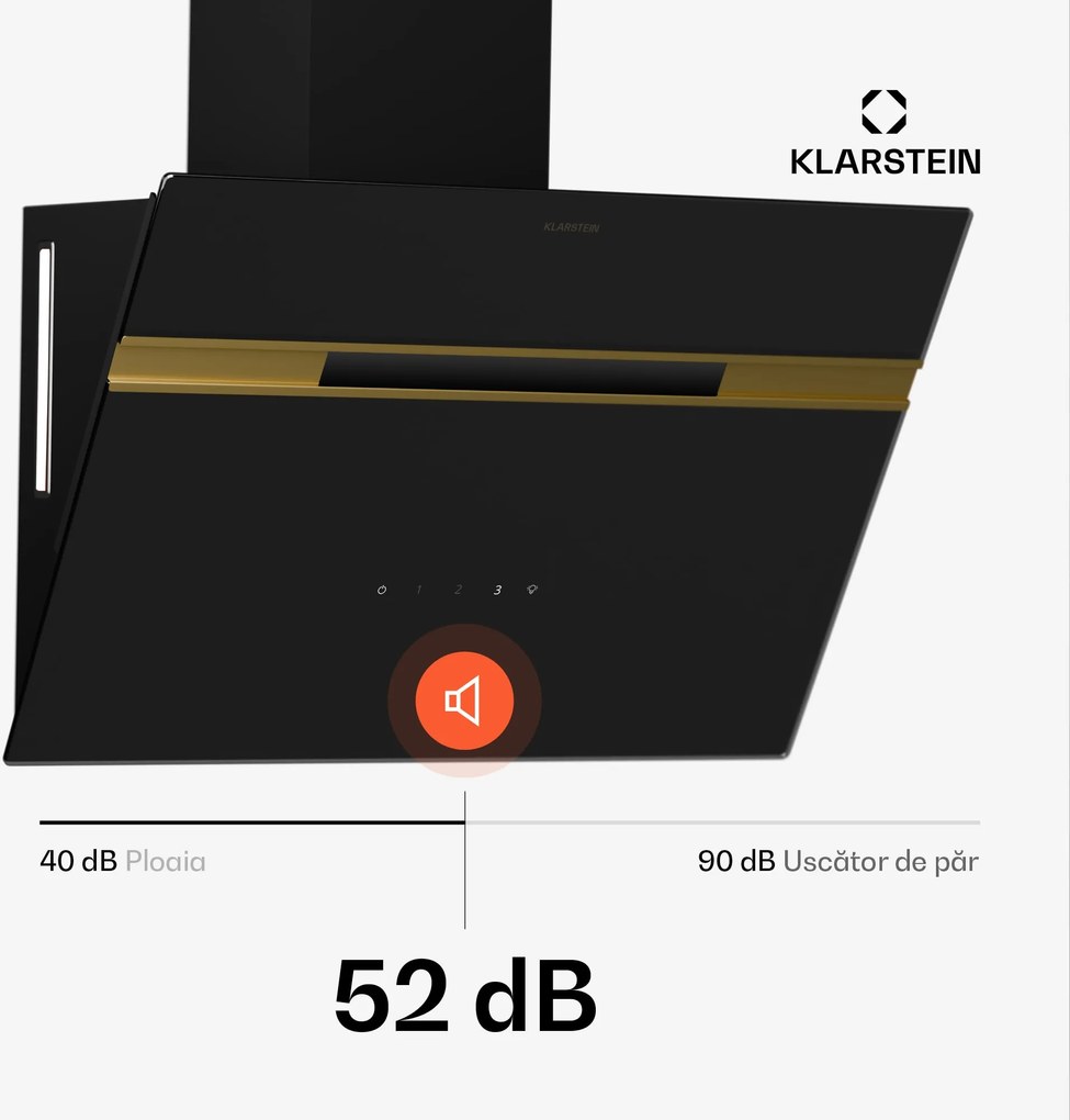 Klarstein Hota Alina, EEK A, Touch, Iluminare cu LED-uri, Extracție/recirculare, 600 m³/h