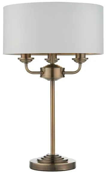Endon 98932 - Lampă de masă HIGHCLERE 3xE14/18W/230V, alb/alamă, diametru 32 cm