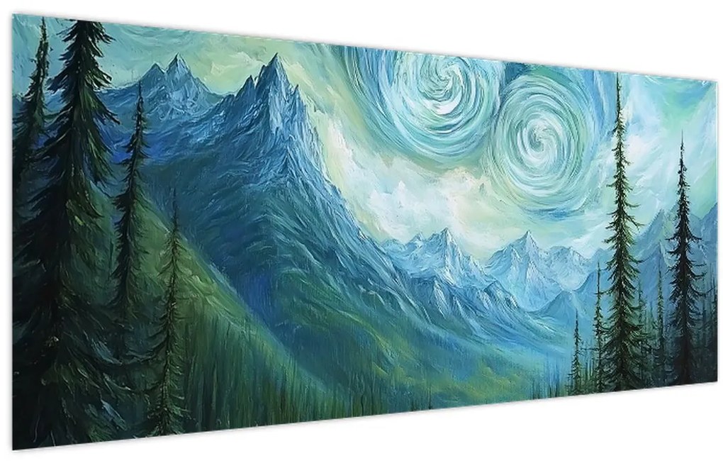Tablou - Peisaj cu o adiere din Van Gogh (120x50 cm)