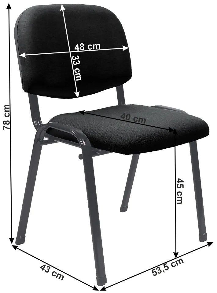 Scau de birou, negru, ISO 2 NEW