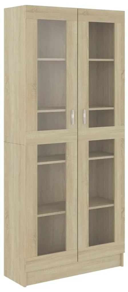 802771 vidaXL Dulap vitrină, stejar sonoma 82,5x30,5x185,5 cm lemn prelucrat