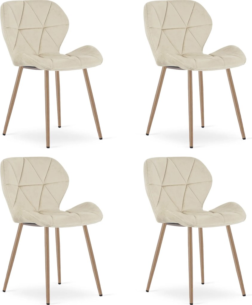 Scaun de dining MANGO VELVET, bej deschis