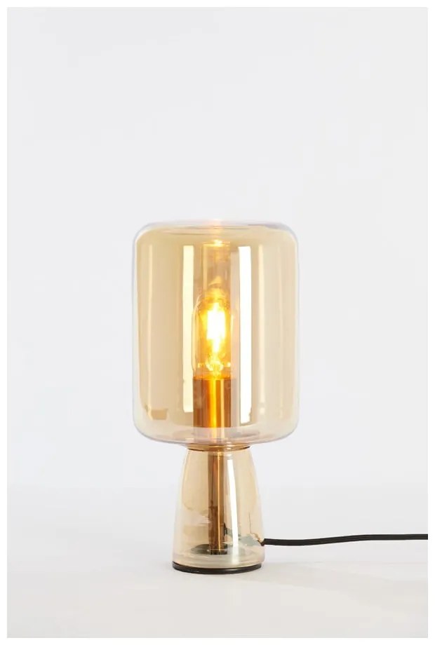 Veioză portocalie cu abajur din sticlă (înălțime 32 cm) Lotta – Light & Living