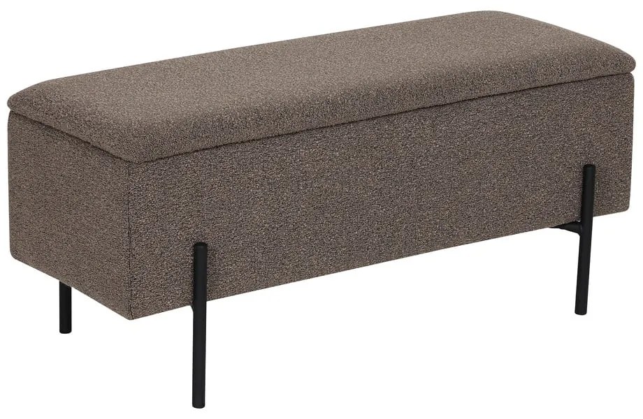 Bancă maro cu tapițerie din țesătură bouclé Watford – House Nordic